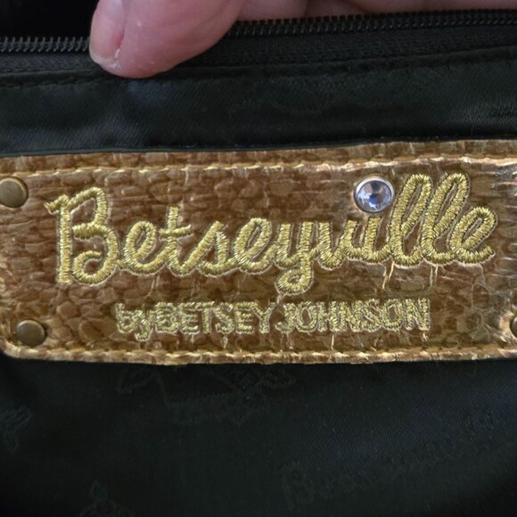 Betsey Johnson Vintage Y2K Betseyville Leopard Print Tortoise Chain Bag Tag Bag - Picture 8 of 11